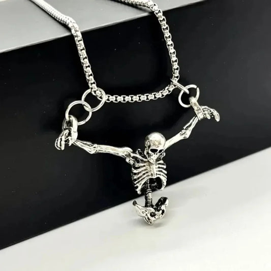 ☠️ Hanging Bones – Skeleton Pendant Necklace