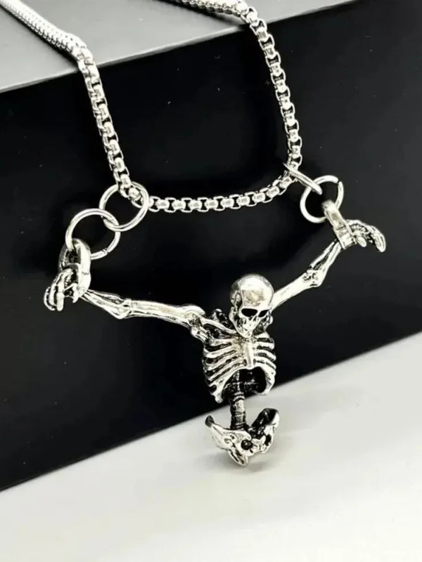 ☠️ Hanging Bones – Skeleton Pendant Necklace