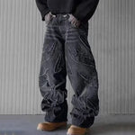 ⚡️ Infernal Path – Ripped Wide-Leg Denim