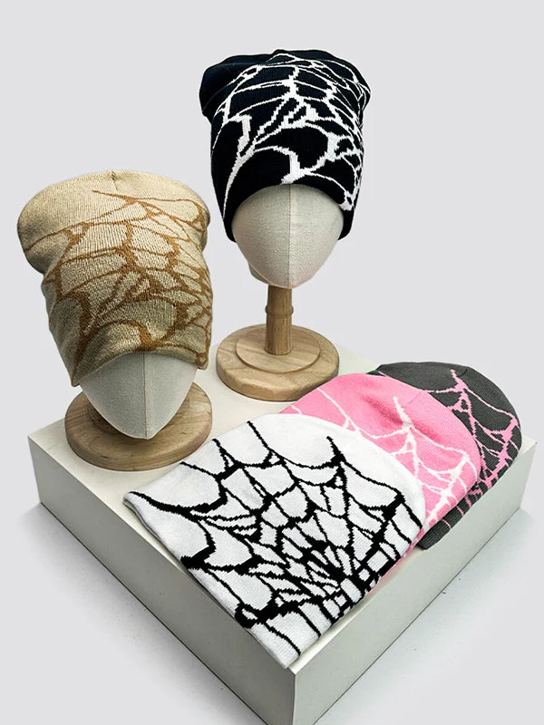 🕸️ Webveil – Pattern Knit Beanie