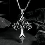 ✝️ Sanctum Cross – Gothic Steel Pendant