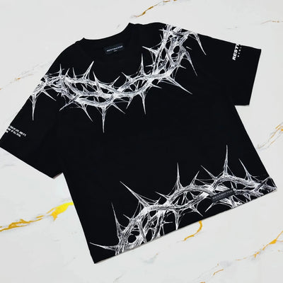 🌹 Veil of Thorns – Oversized Thorned Tee